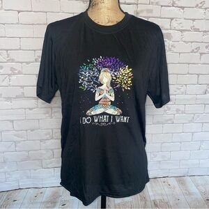 I do what I want yoga pose black XL t shirt - short sleeves NWOT